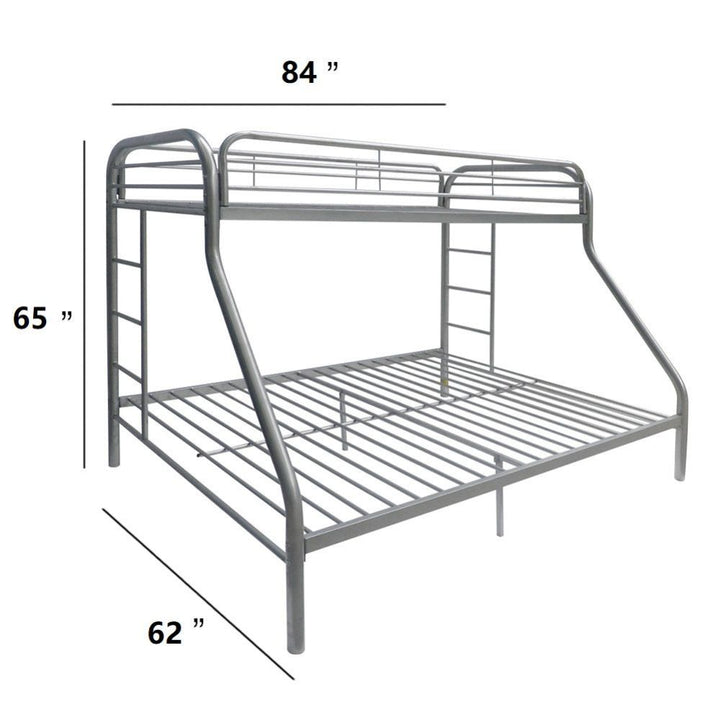 ACME Tritan Silver Twin XL/Queen Bunk Bed Model 02052SI - MONAVILLA