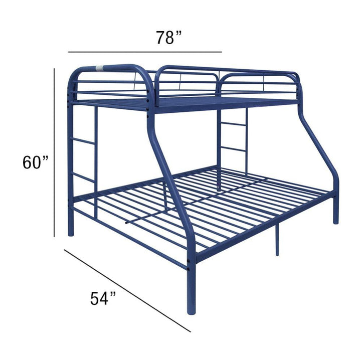 ACME Tritan Blue Twin/Full Bunk Bed Model 02053BU - MONAVILLA