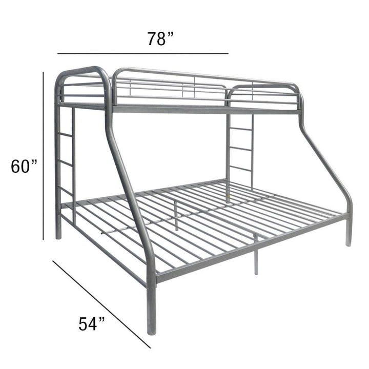 ACME Tritan Silver Twin/Full Bunk Bed Model 02053SI - MONAVILLA