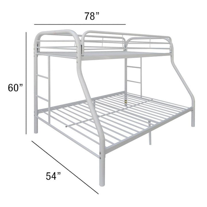 ACME Tritan White Twin/Full Bunk Bed Model 02053WH - MONAVILLA