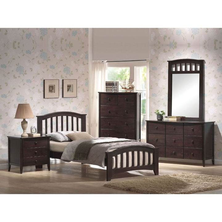 ACME San Marino Dark Walnut Twin Bed Model 04980T - MONAVILLA