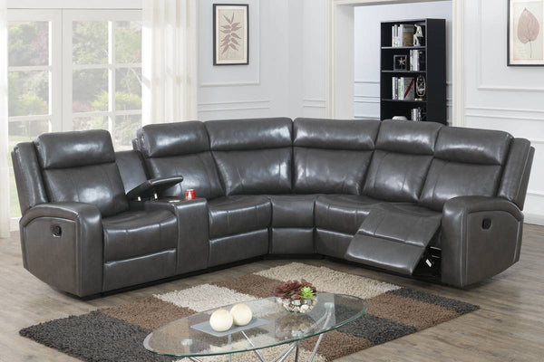 Poundex 3 Piece Power Reclining Sectional Model F86627 - MONAVILLA