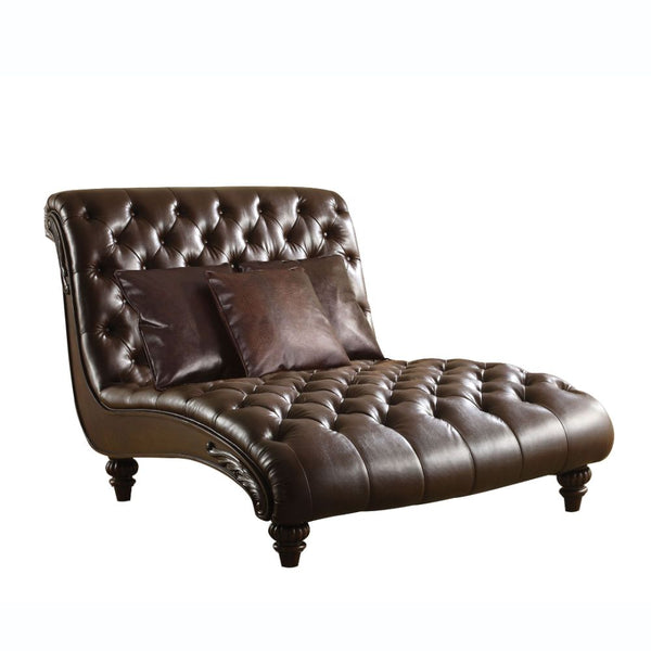 ACME Anondale 2-Tone Brown PU Chaise Model 15035 - MONAVILLA