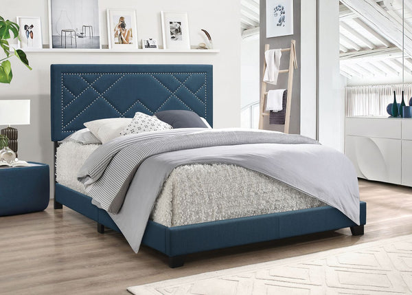 ACME Ishiko Dark Teal Fabric Bed Model 20860 - MONAVILLA