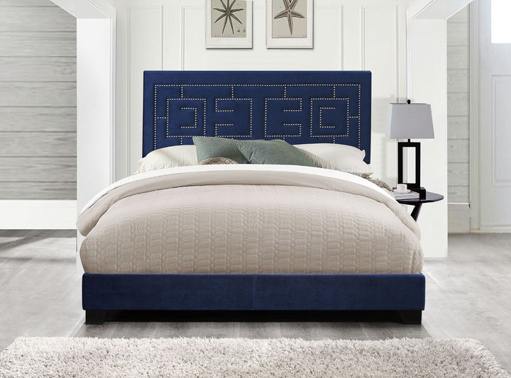 ACME Ishiko III Dark Blue Velvet Bed Model 21640 - MONAVILLA