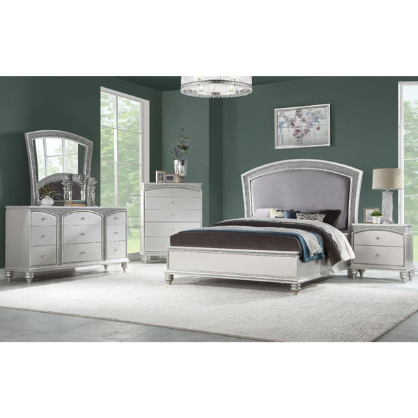 ACME Maverick Fabric & Platinum Bed Model 21800 - MONAVILLA