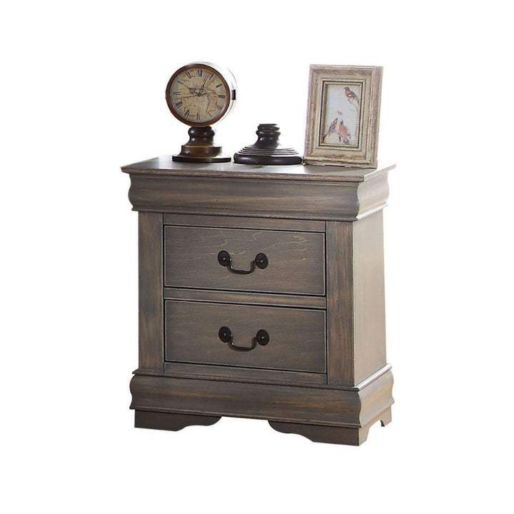 ACME Louis Philippe Antique Gray Nightstand Model 23863 - MONAVILLA