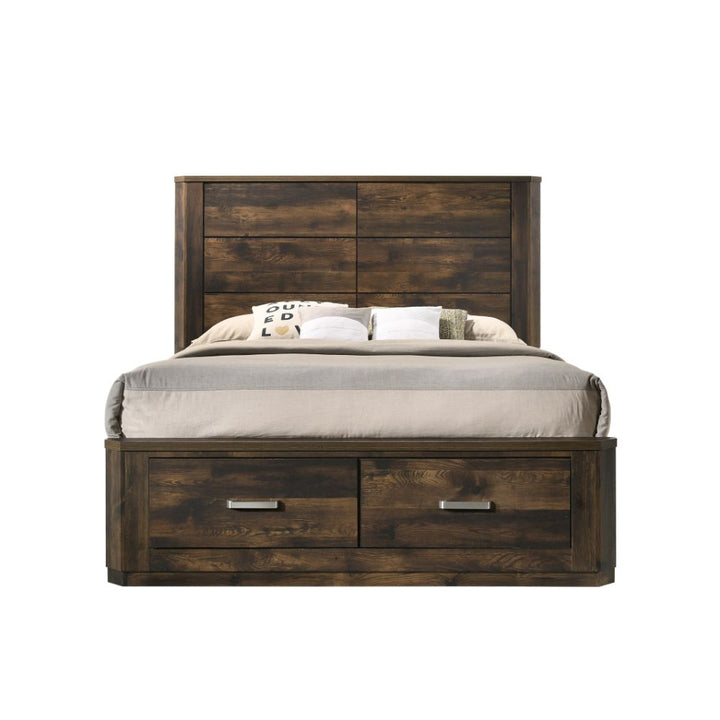 ACME Elettra Rustic Walnut Bed Model 24200 - MONAVILLA