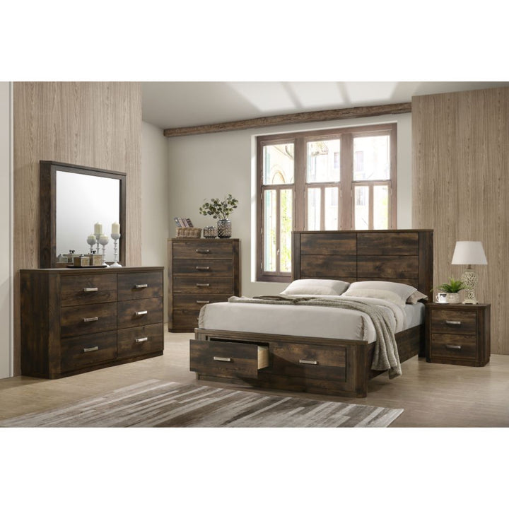 ACME Elettra Rustic Walnut Queen Bed Model 24200Q - MONAVILLA