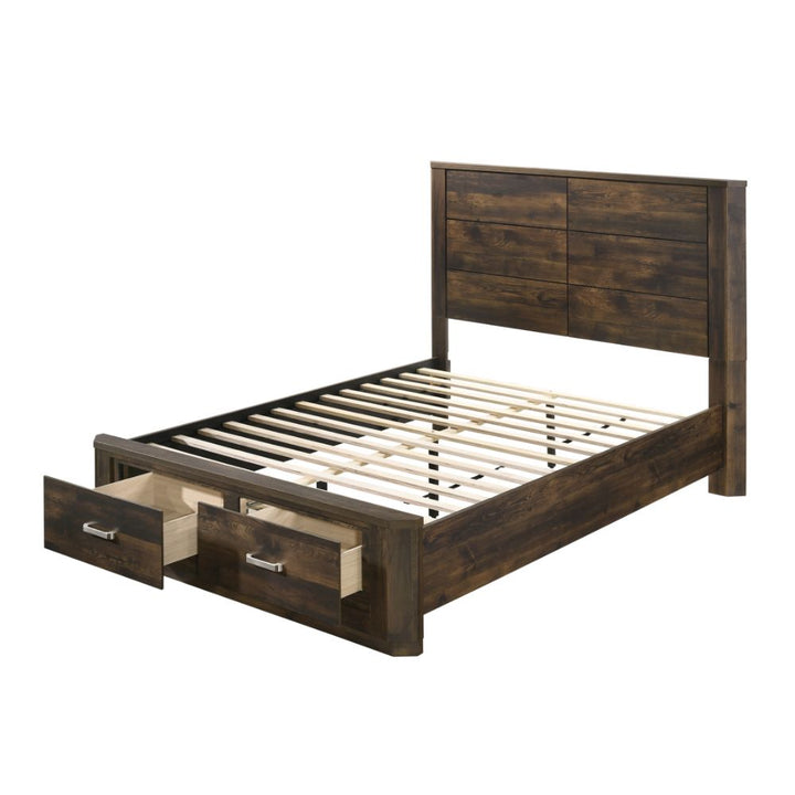 ACME Elettra Rustic Walnut Queen Bed Model 24200Q - MONAVILLA