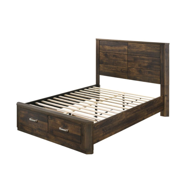 ACME Elettra Rustic Walnut Queen Bed Model 24200Q - MONAVILLA