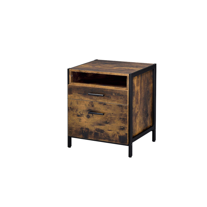 ACME Juvanth Rustic Oak & Black Finish Nightstand Model 24263 - MONAVILLA