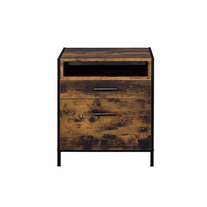 ACME Juvanth Rustic Oak & Black Finish Nightstand Model 24263 - MONAVILLA