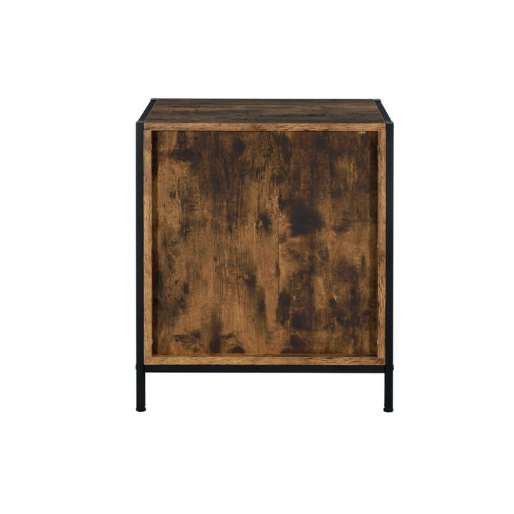 ACME Juvanth Rustic Oak & Black Finish Nightstand Model 24263 - MONAVILLA