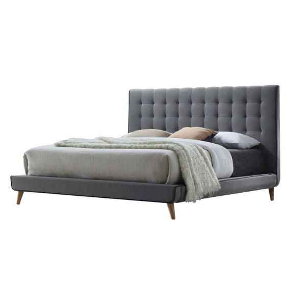 ACME Valda Light Gray Fabric Queen Bed Model 24520Q - MONAVILLA