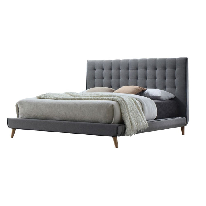 ACME Valda Light Gray Fabric Bed Model 24520 - MONAVILLA