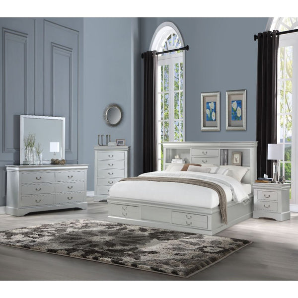 ACME Louis Philippe III Platinum Queen Bed Model 24920Q - MONAVILLA