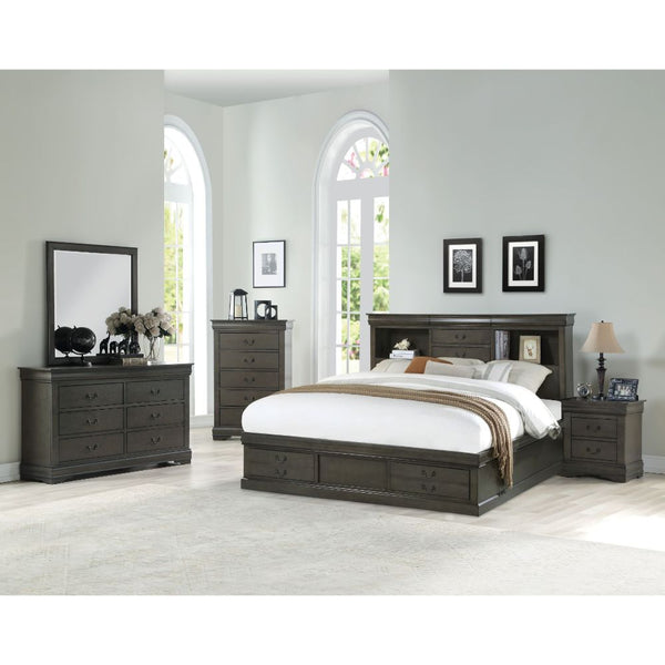 ACME Louis Philippe III Dark Gray Queen Bed Model 24930Q - MONAVILLA