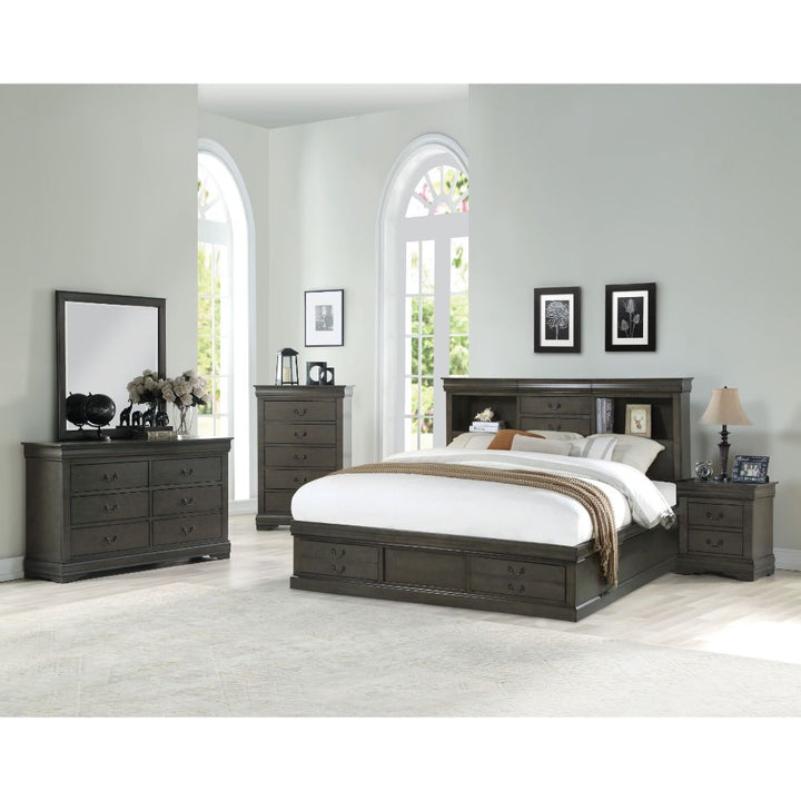 ACME Louis Philippe III Dark Gray Bed Model 24930 - MONAVILLA