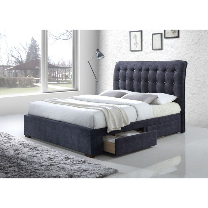 ACME Drorit Dark Gray Fabric Bed Model 25680 - MONAVILLA