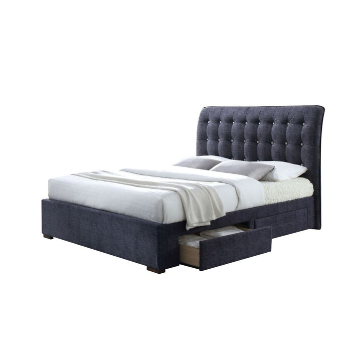 ACME Drorit Dark Gray Fabric Bed Model 25680 - MONAVILLA