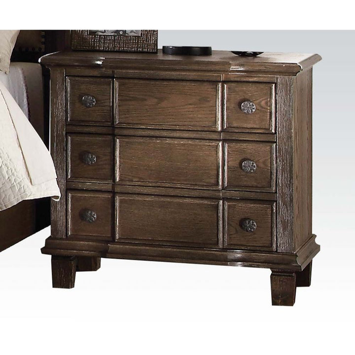 ACME Baudouin Weathered Oak Nightstand Model 26113 - MONAVILLA