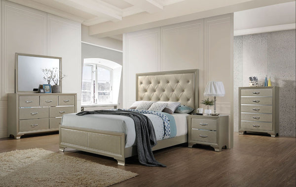 ACME Carine PU & Champagne Queen Bed Model 26240Q - MONAVILLA