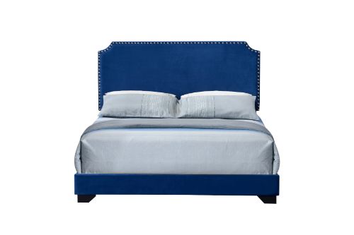 ACME Haemon Blue Fabric Queen Bed Model 26760Q - MONAVILLA