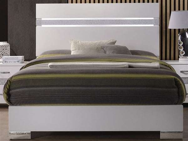 ACME Naima II White High Gloss Bed Model 26770