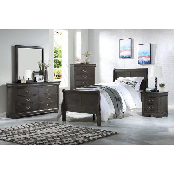 ACME Louis Philippe Dark Gray Twin Bed Model 26800T - MONAVILLA