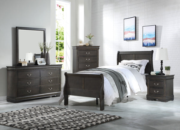 ACME Louis Philippe Dark Gray Full Bed Model 26805F - MONAVILLA