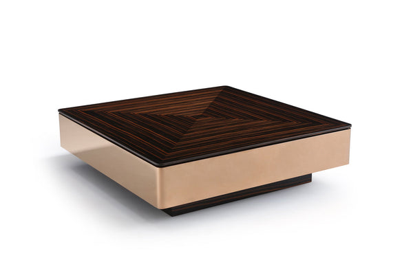 Modrest Larice Modern Square Ebony & Rosegold Coffee Table - MONAVILLA