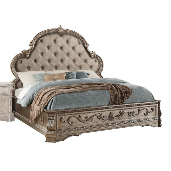 ACME Northville PU & Antique Silver Queen Bed Model 26930Q - MONAVILLA