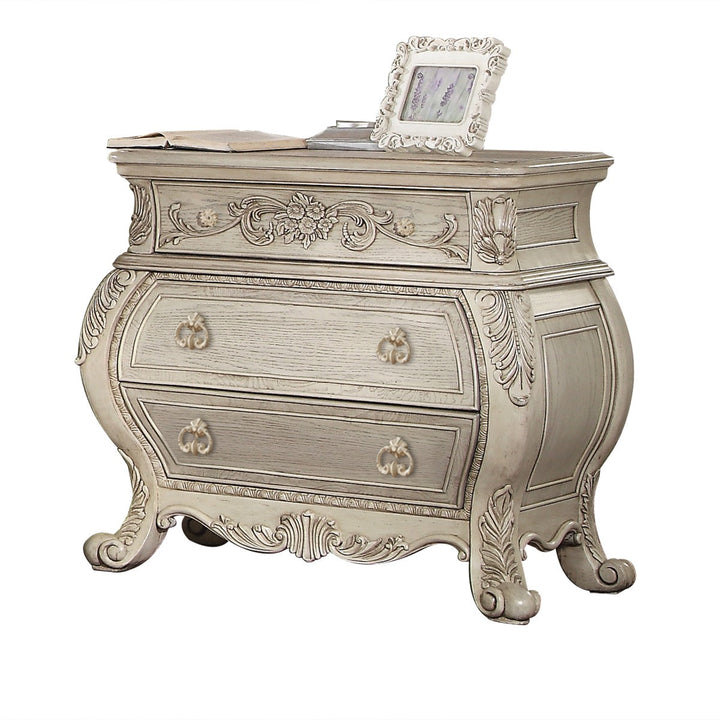 ACME Ragenardus Antique White Nightstand Model 27013 - MONAVILLA