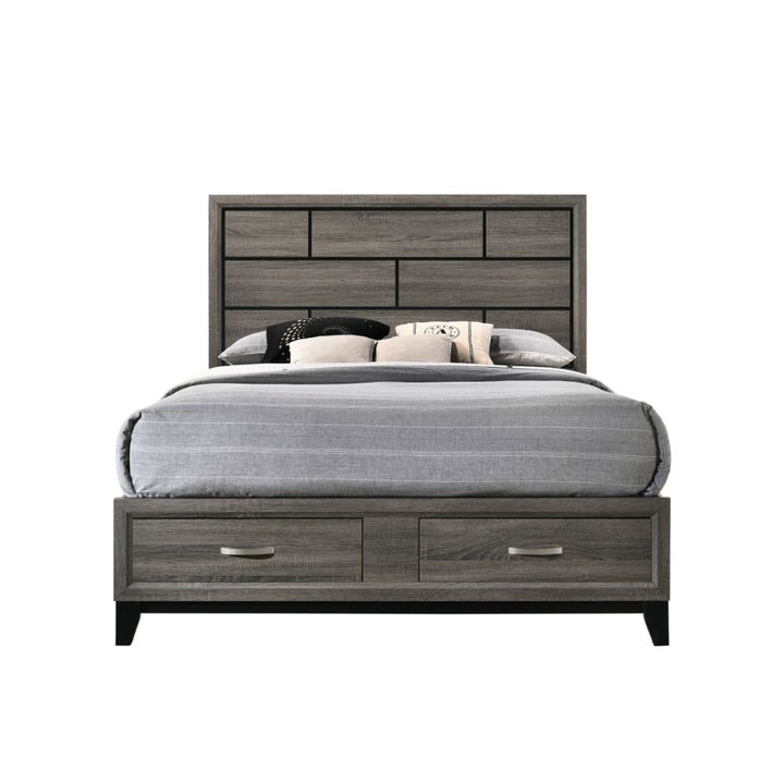 ACME Valdemar Weathered Gray Queen Bed Model 27060Q - MONAVILLA