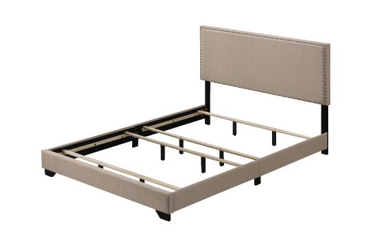 ACME Leandros Beige Fabric Bed Model 27420 - MONAVILLA