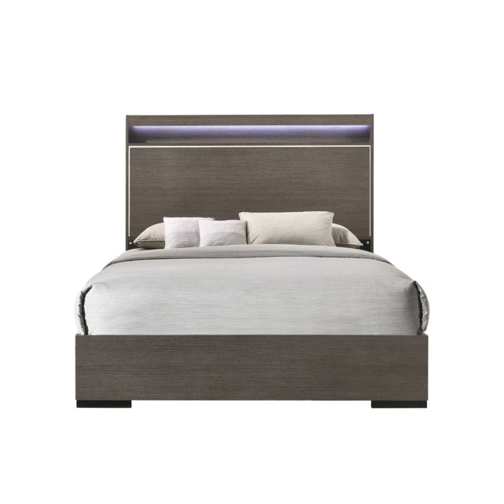 ACME Escher LED & Gray Oak Queen Bed Model 27650Q - MONAVILLA