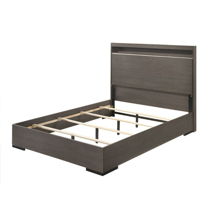 ACME Escher LED & Gray Oak Queen Bed Model 27650Q - MONAVILLA