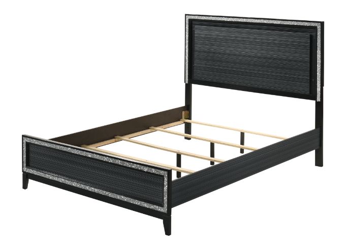 ACME Haiden LED & Weathered Black Finish Bed Model 28430 - MONAVILLA