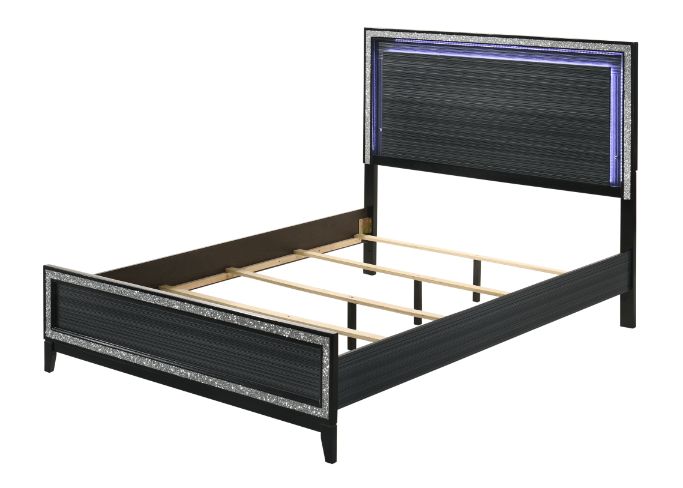 ACME Haiden LED & Weathered Black Finish Queen Bed Model 28430Q - MONAVILLA