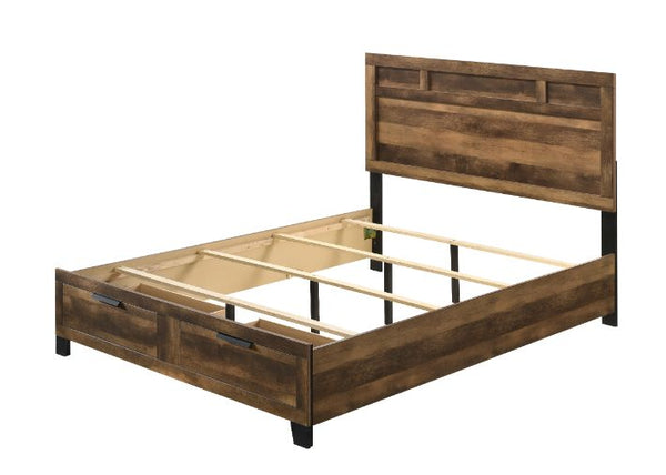 ACME Morales Rustic Oak Finish Queen Bed Model 28590Q - MONAVILLA