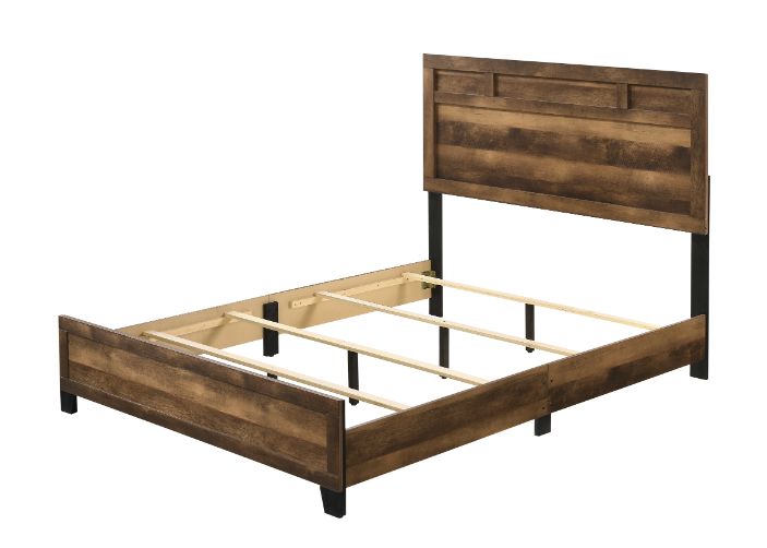 ACME Morales Rustic Oak Finish Bed Model 28600 - MONAVILLA