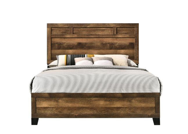 ACME Morales Rustic Oak Finish Queen Bed Model 28600Q - MONAVILLA