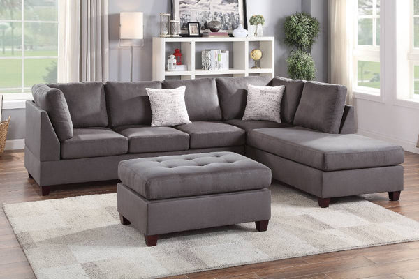 Poundex 3 Piece Sectional Sofa Set Model F6424 - MONAVILLA