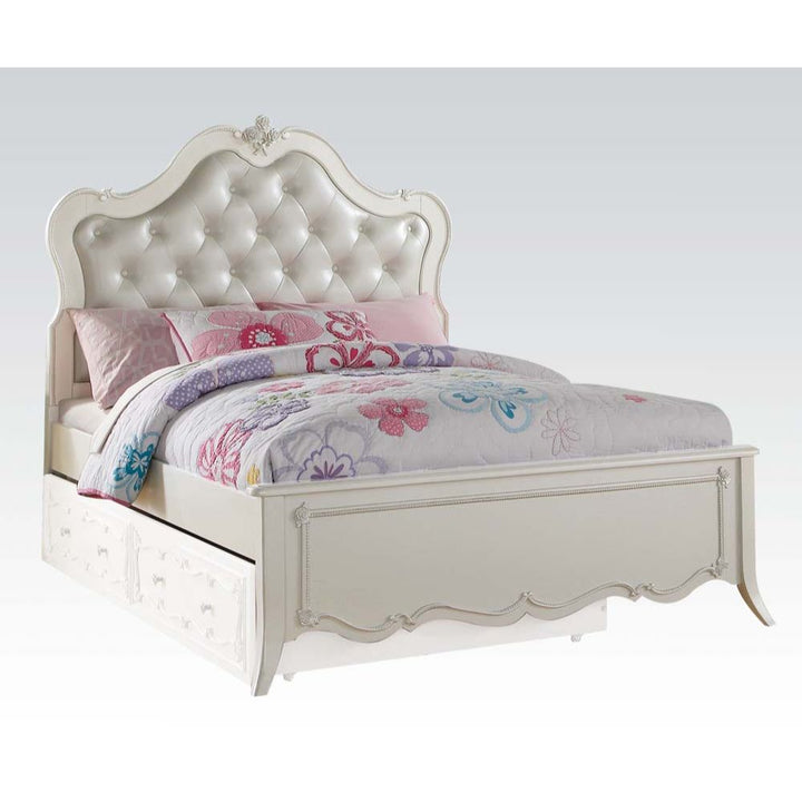 ACME Edalene PU & Pearl White Full Bed Model 30500F - MONAVILLA