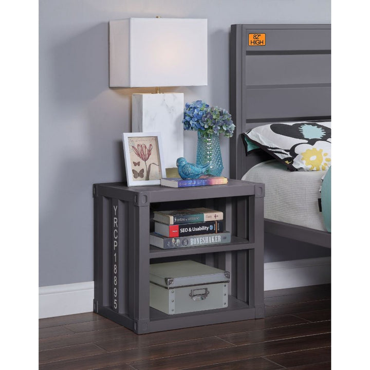 ACME Cargo Gunmetal Nightstand Model 35922 - MONAVILLA