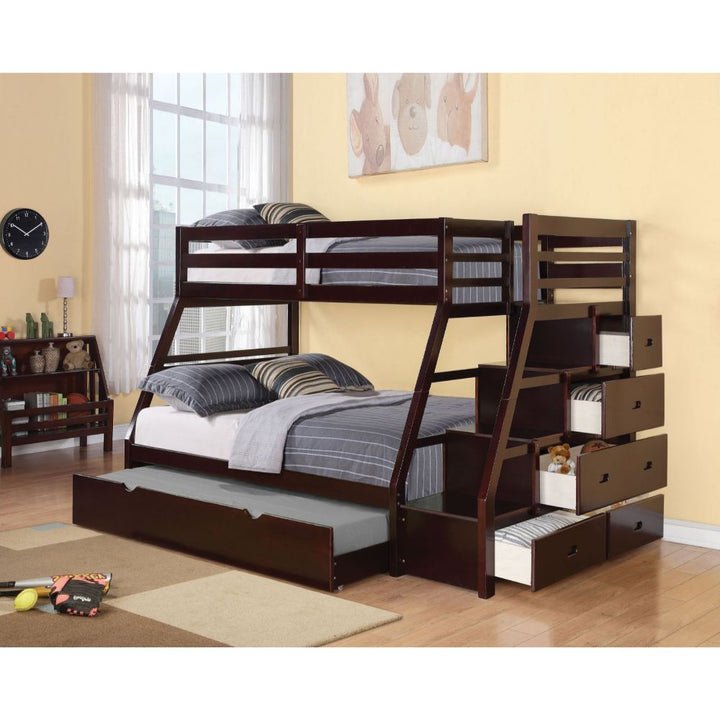 ACME Jason Espresso Twin/Full Bunk Bed Model 37015 - MONAVILLA