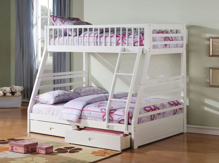 ACME Jason White Twin/Full Bunk Bed Model 37040 - MONAVILLA