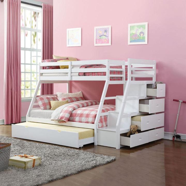 ACME Jason White Twin/Full Bunk Bed Model 37105 - MONAVILLA