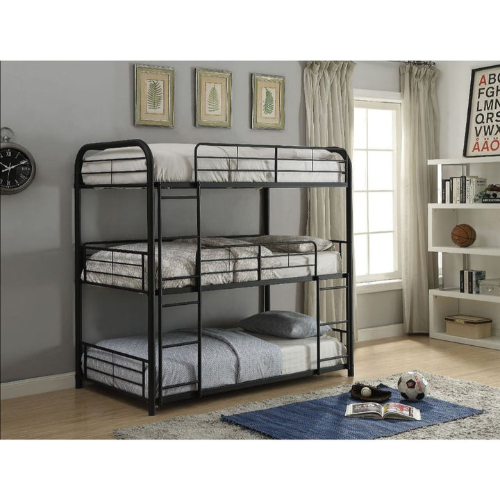 ACME Cairo Sandy Black Triple Bunk Bed - Full Model 37330 - MONAVILLA